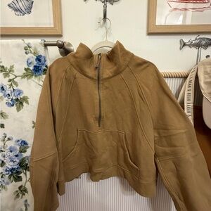 Lululemon Cropped Half Zip Pullover/Scuba– Camel Brown – Size XL/XXL